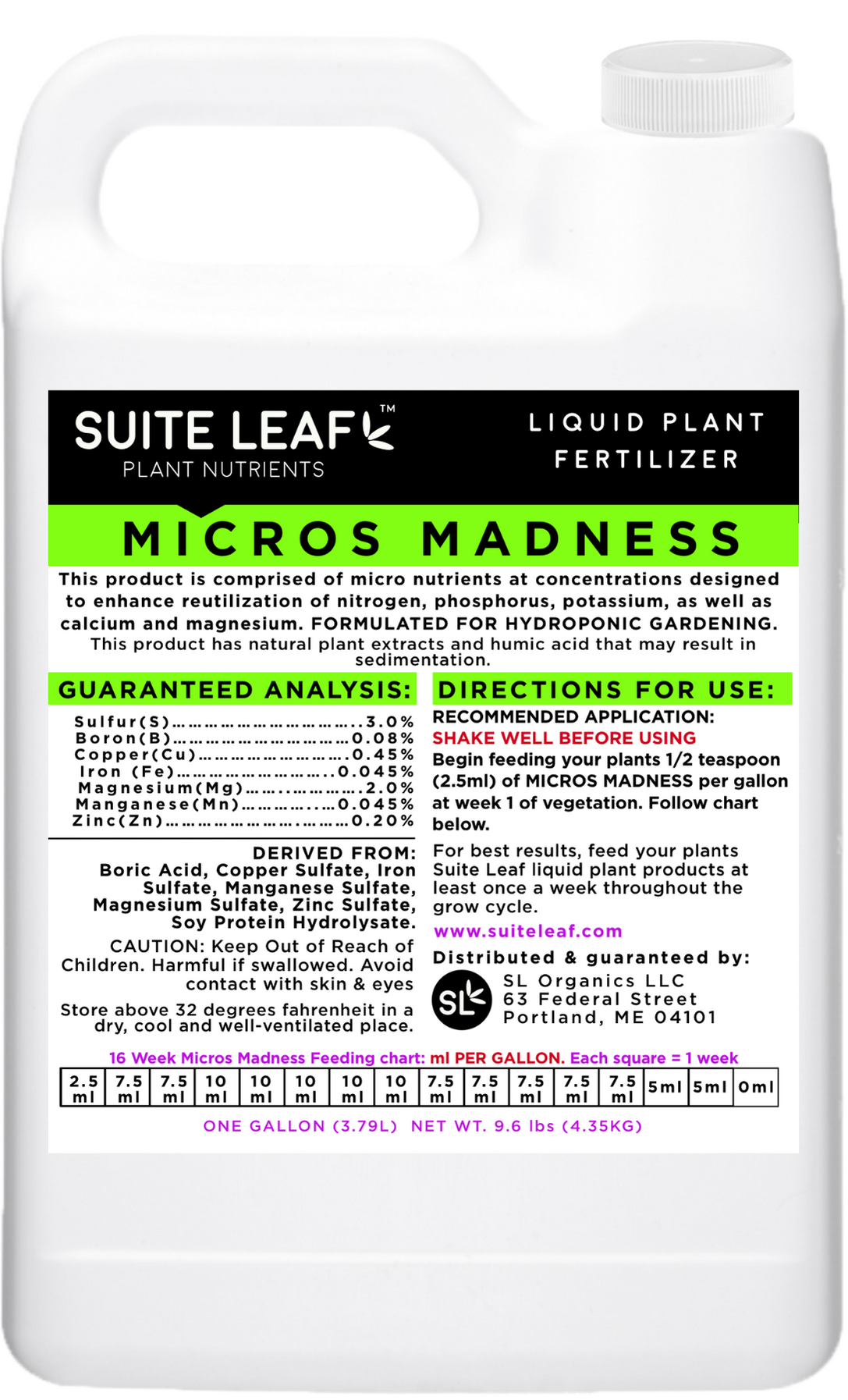 Micros Liquid Hydroponic Plant Fertilizer